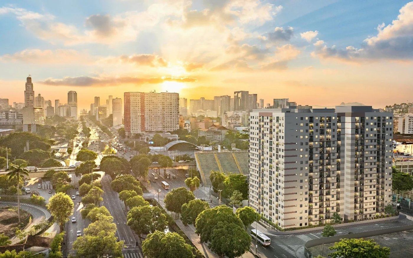 Perspectiva oficial do Saudosa Praça Onze Residencial